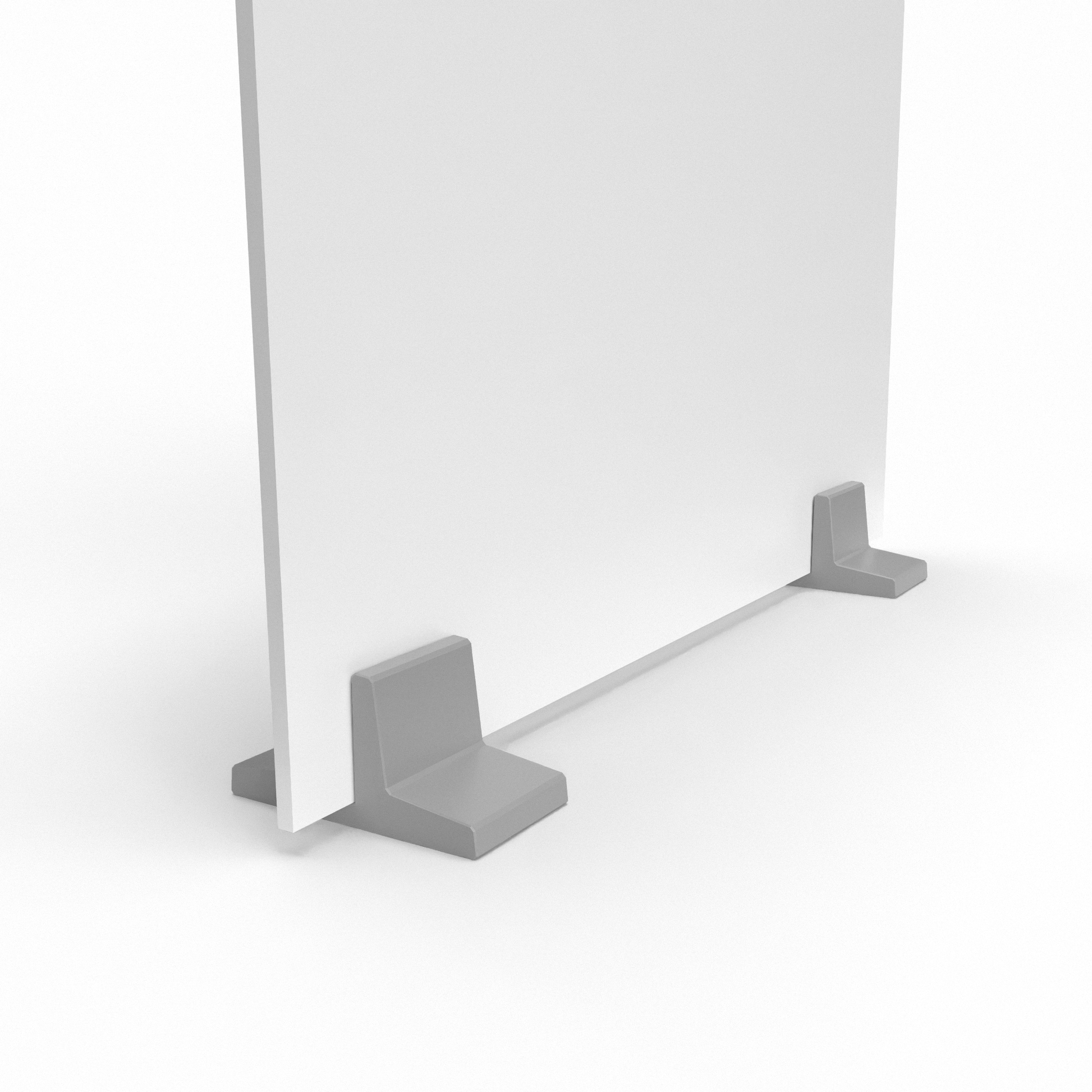 Countertop foot for holding custom printed foam board available in four colors: black, white, gray, and translucent