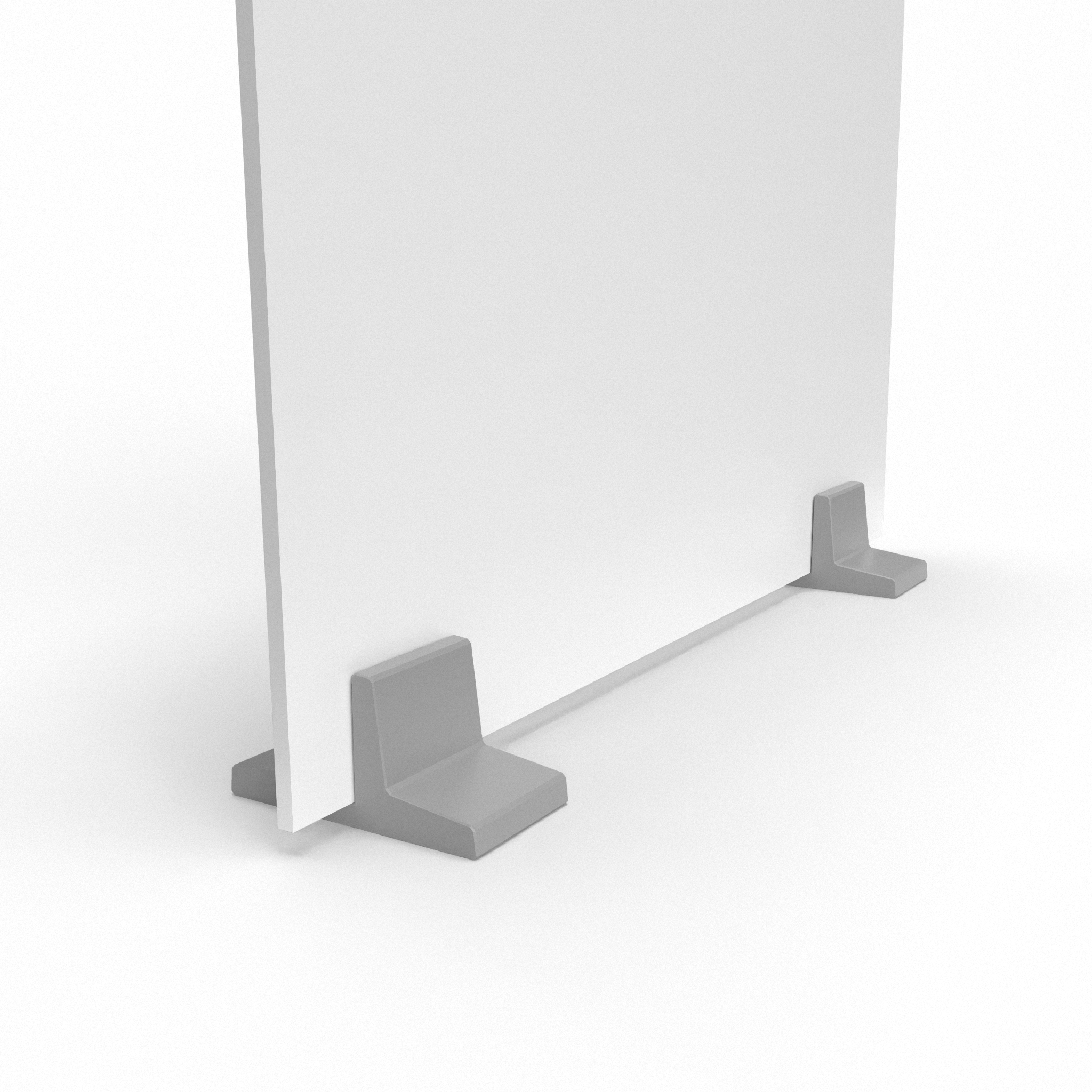 Countertop foot for holding custom printed foam board available in four colors: black, white, gray, and translucent