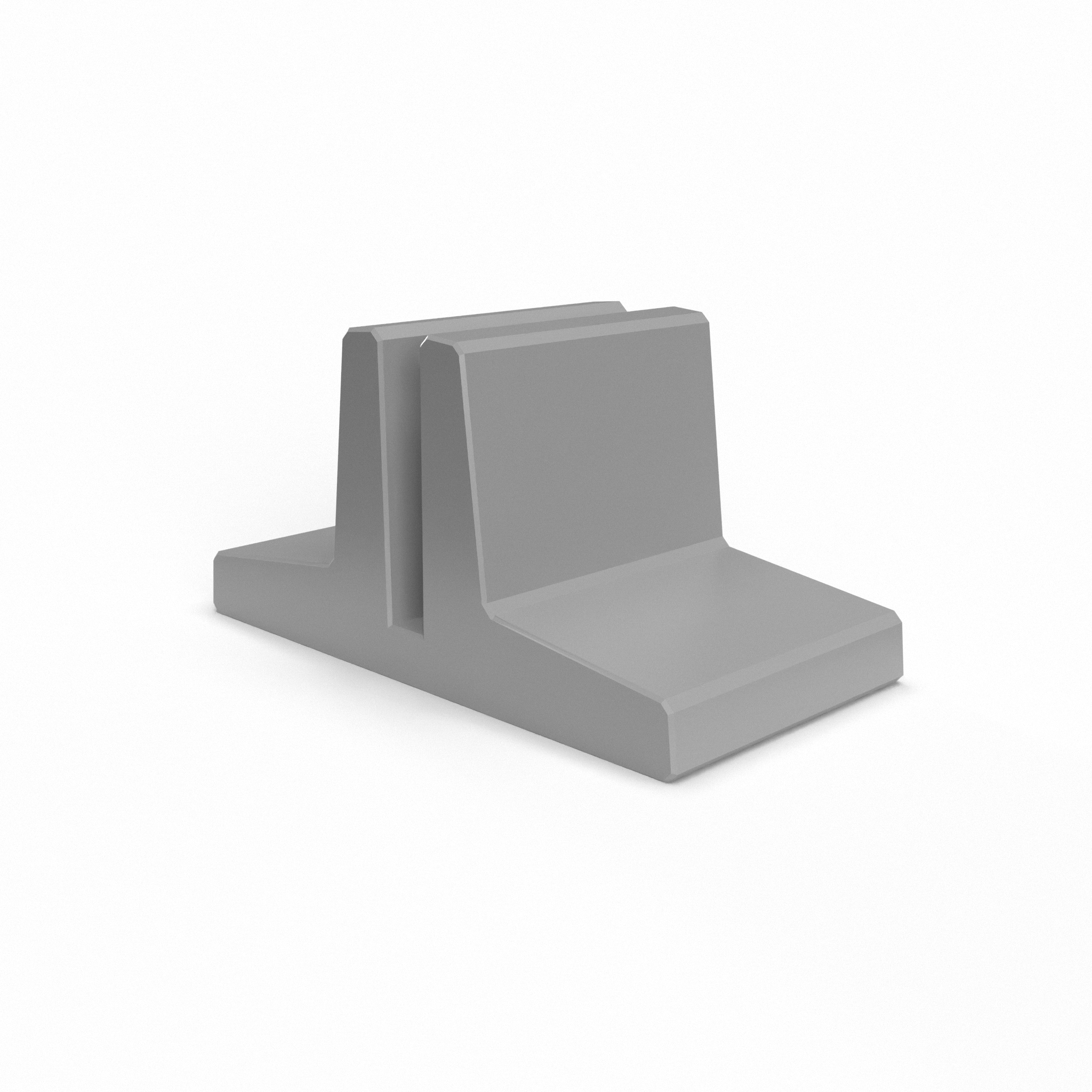 Countertop foot for holding custom printed foam board available in four colors: black, white, gray, and translucent