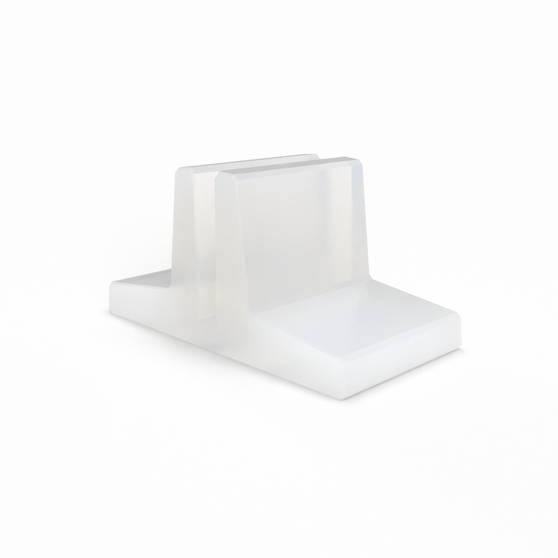 Countertop foot for displaying custom printed foam board available in four colors: black, white, gray, and translucent
