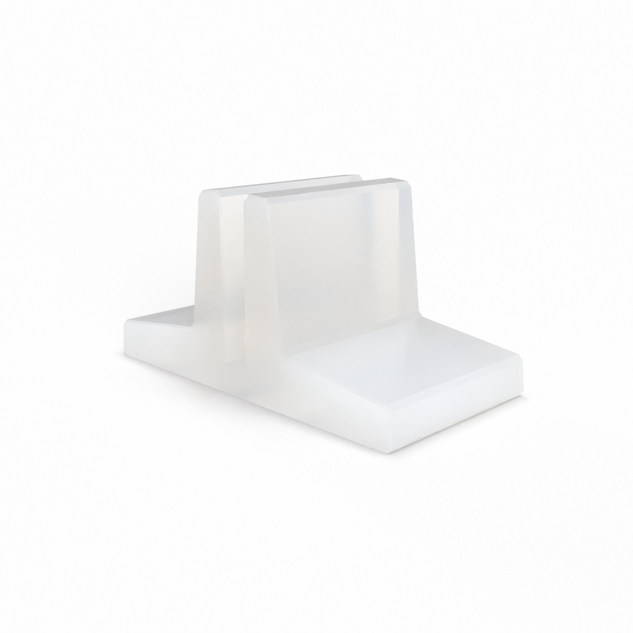 Countertop foot for displaying custom printed foam board available in four colors: black, white, gray, and translucent