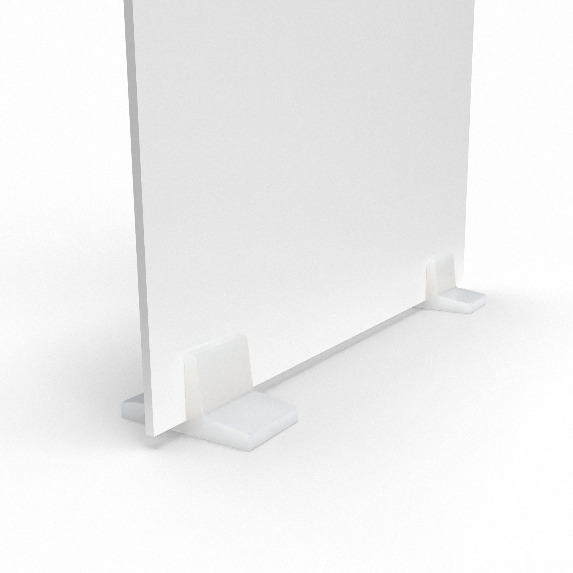 Countertop foot for displaying custom printed foam board available in four colors: black, white, gray, and translucent