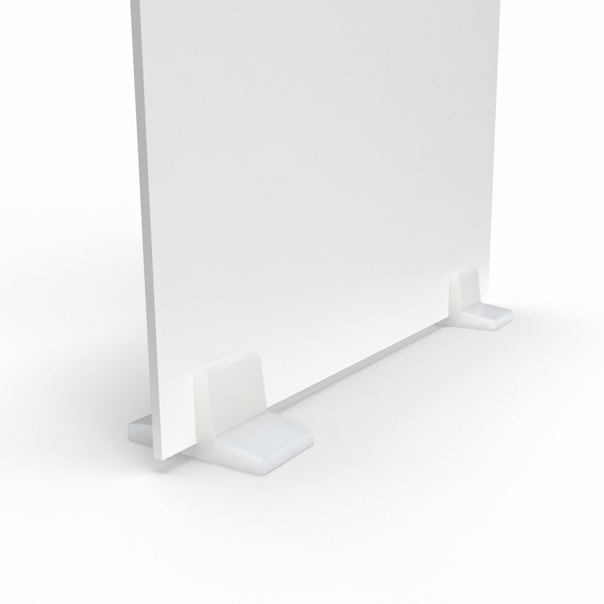 Countertop foot for displaying custom printed foam board available in four colors: black, white, gray, and translucent