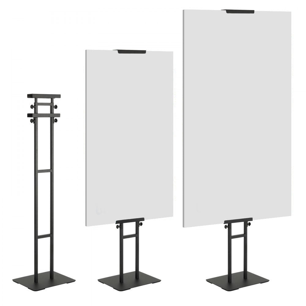 Adjustable stand for holding foam board signs