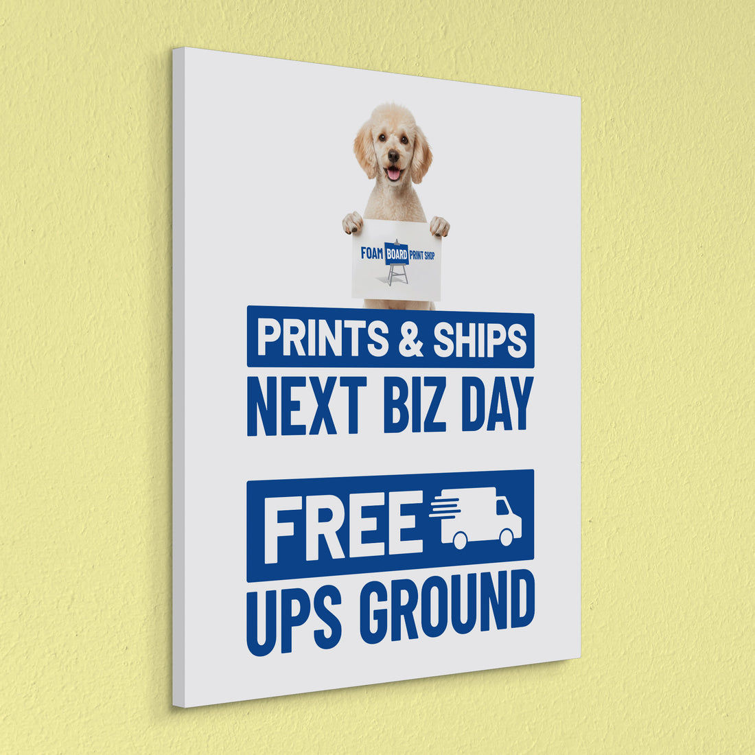 Wall mounted custom foam board print