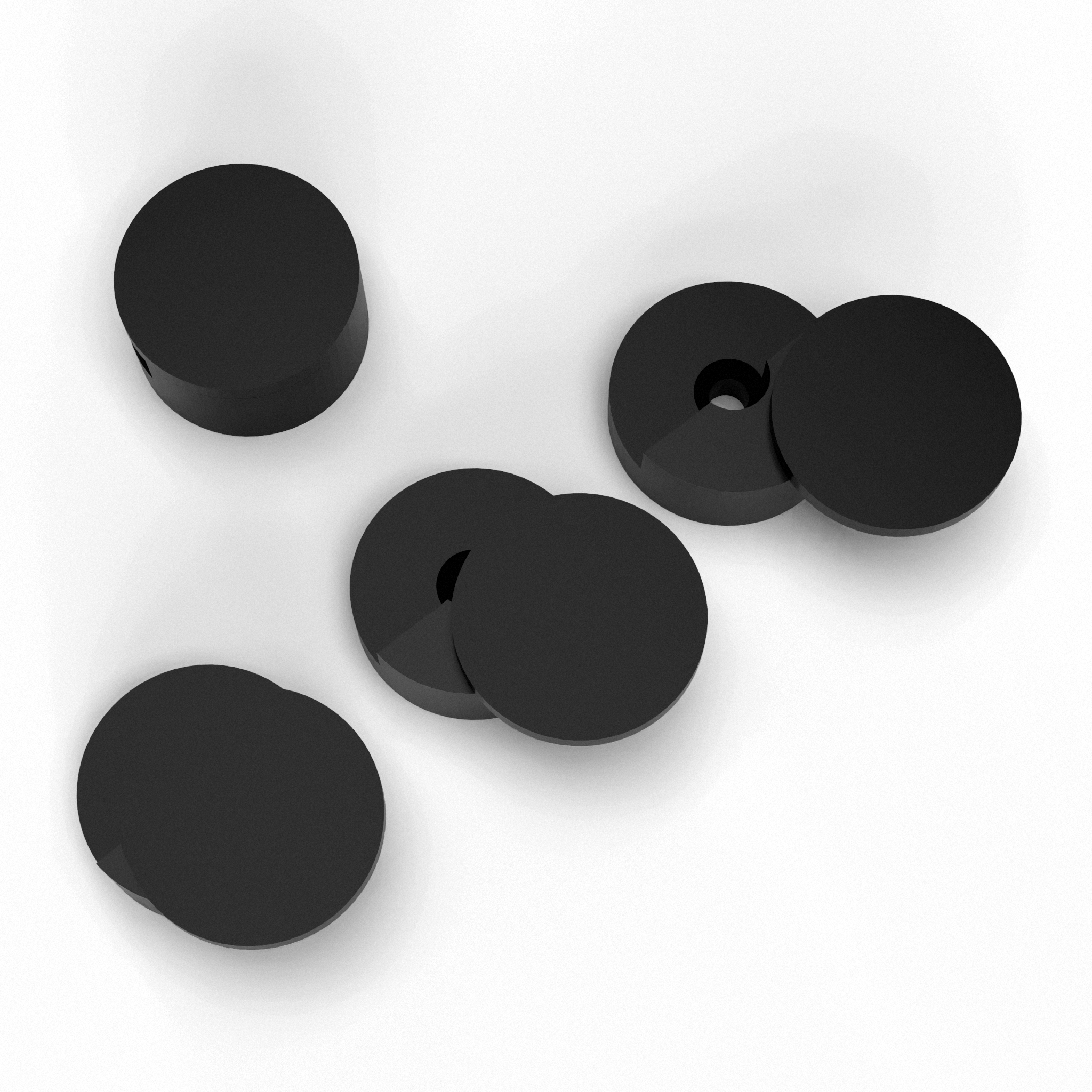 Standoff for displaying custom printed foam board available in four colors: black, white, gray, and translucent