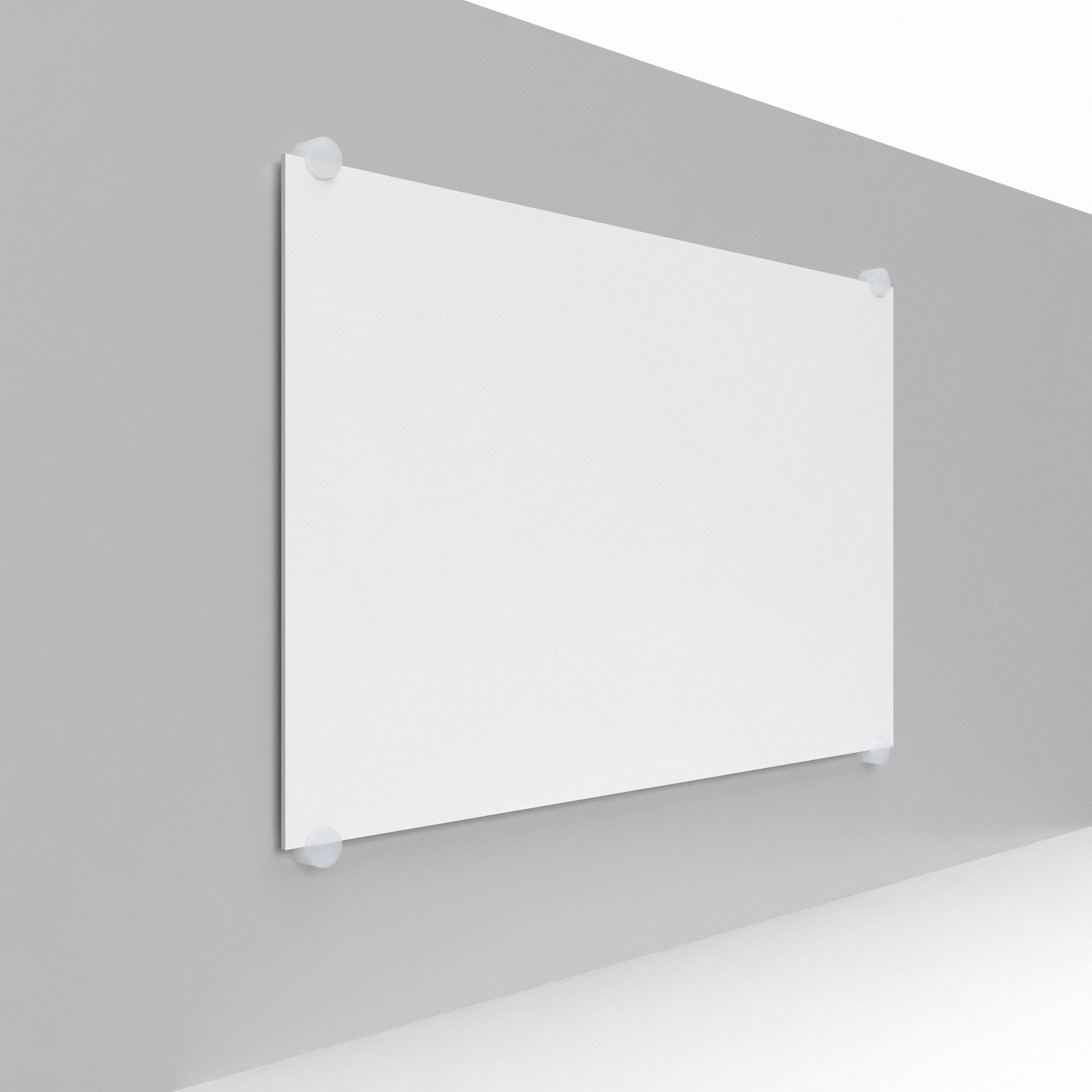 Standoff for displaying custom printed foam board available in four colors: black, white, gray, and translucent