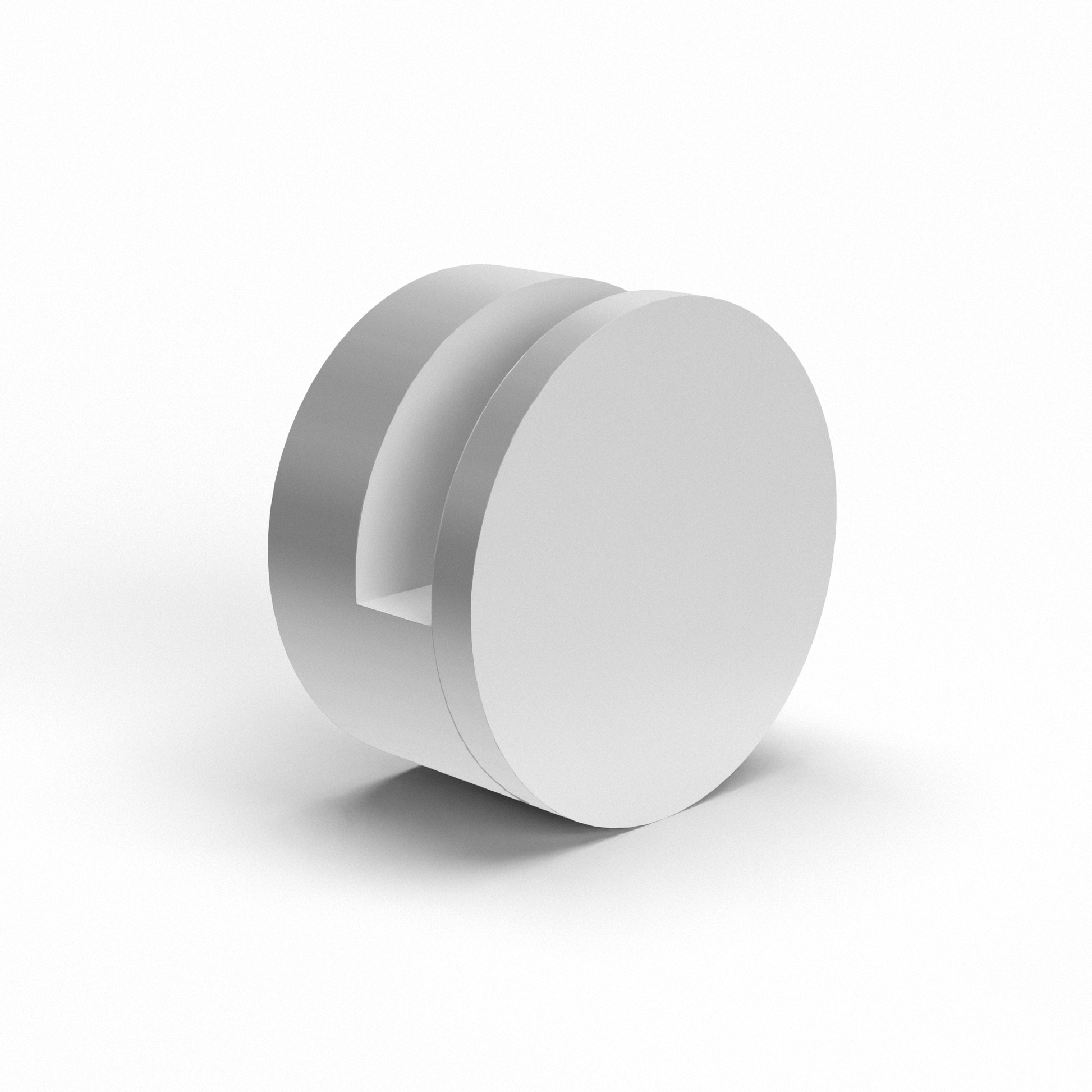 Standoff for displaying custom printed foam board available in four colors: black, white, gray, and translucent