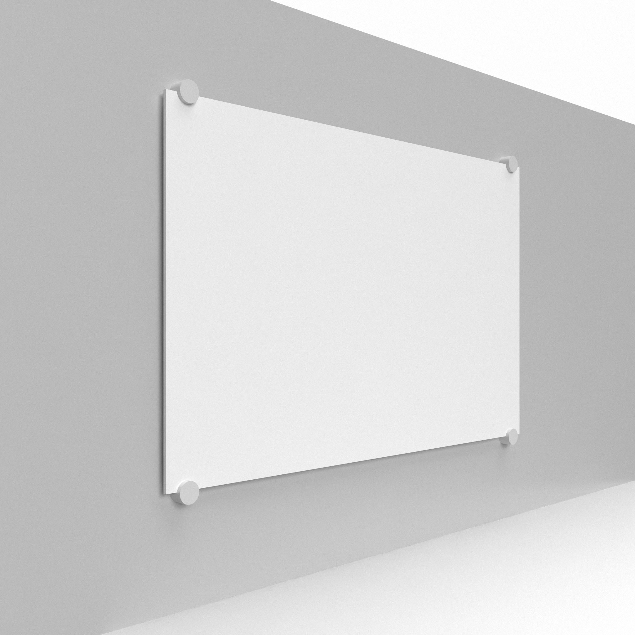 Standoff for displaying custom printed foam board available in four colors: black, white, gray, and translucent