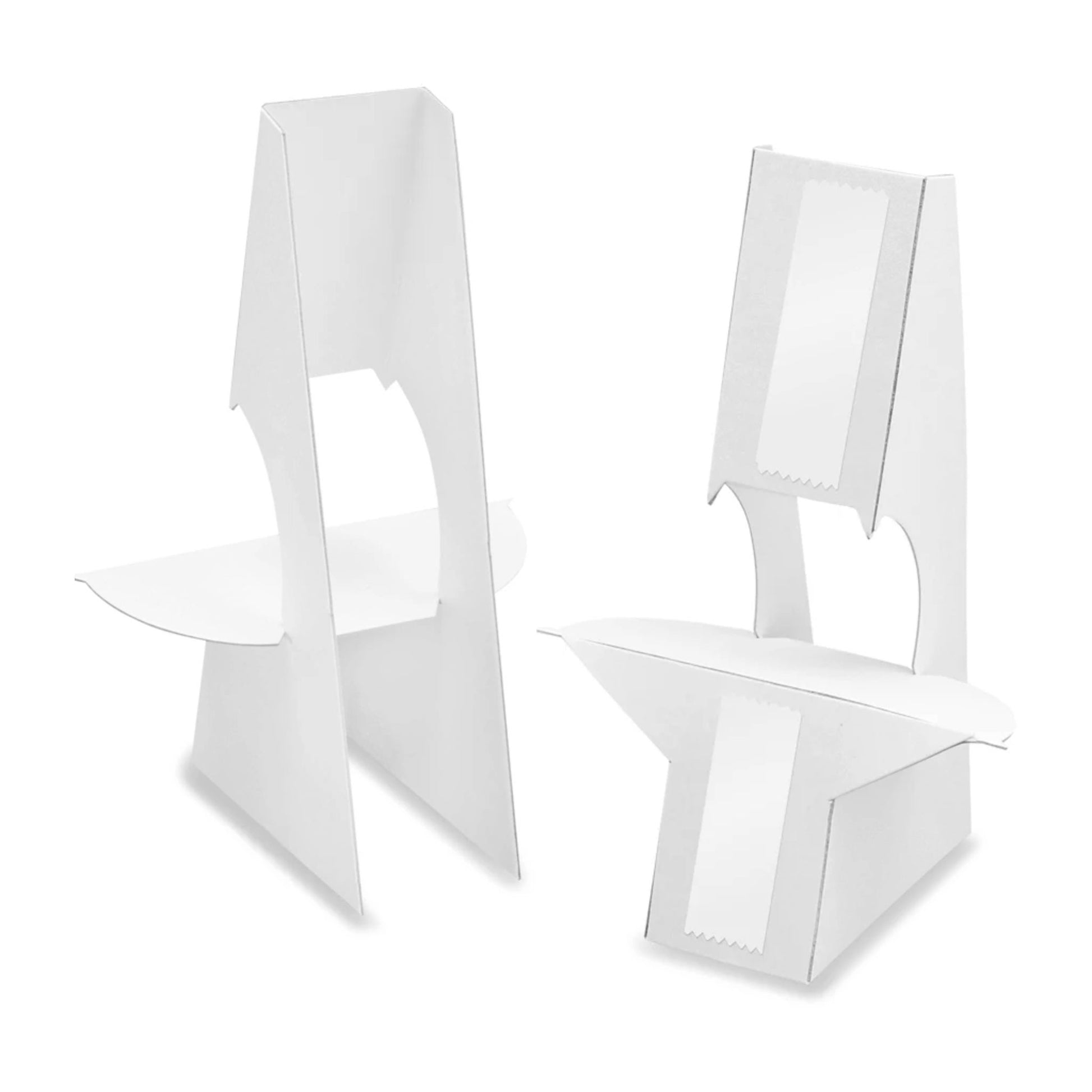 Double wing easelback for foam core boards in multiple available sizes, folds flat
