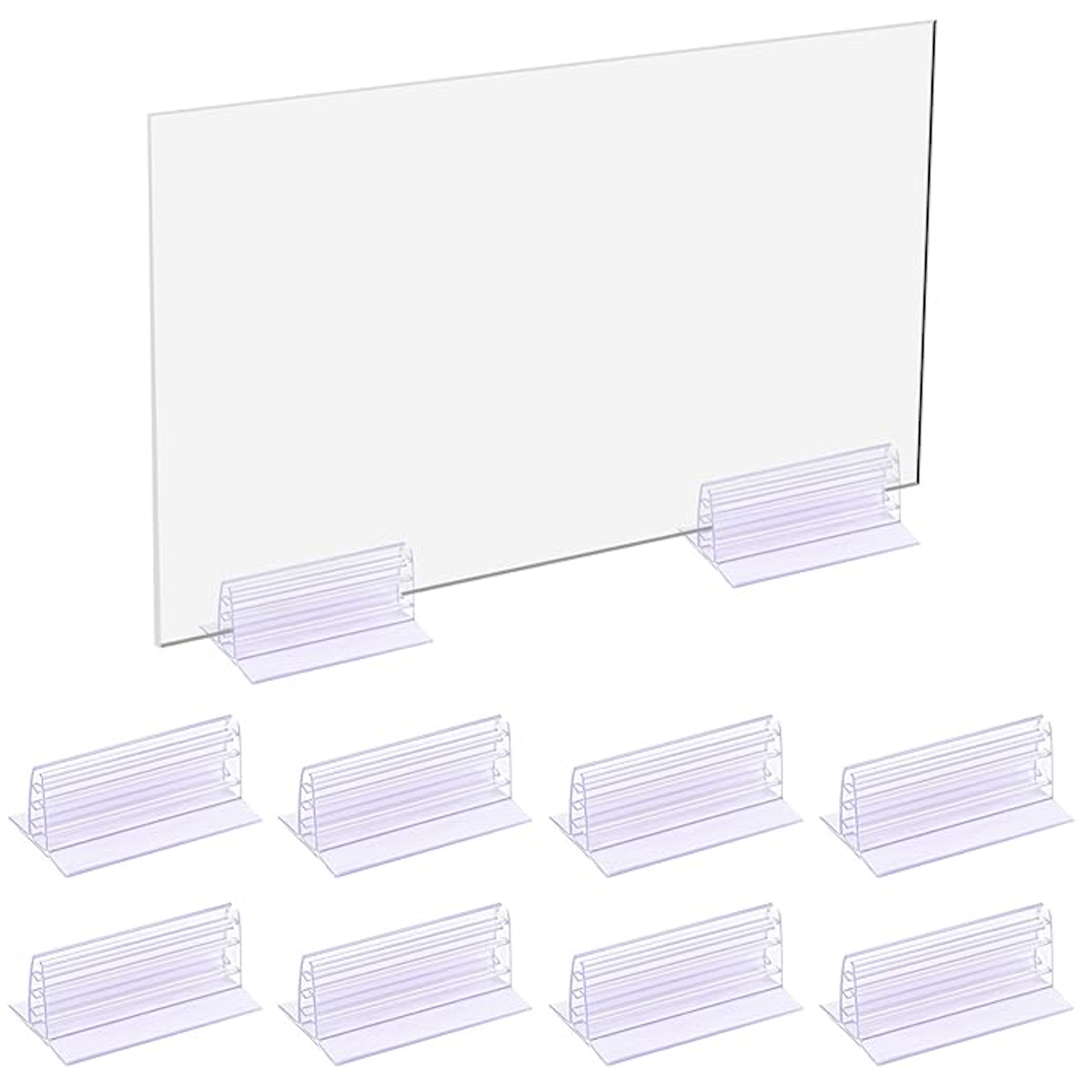 Sliverdew Self-Adhesive Sign Holders, Ships Fast, Tabletop Base Clip