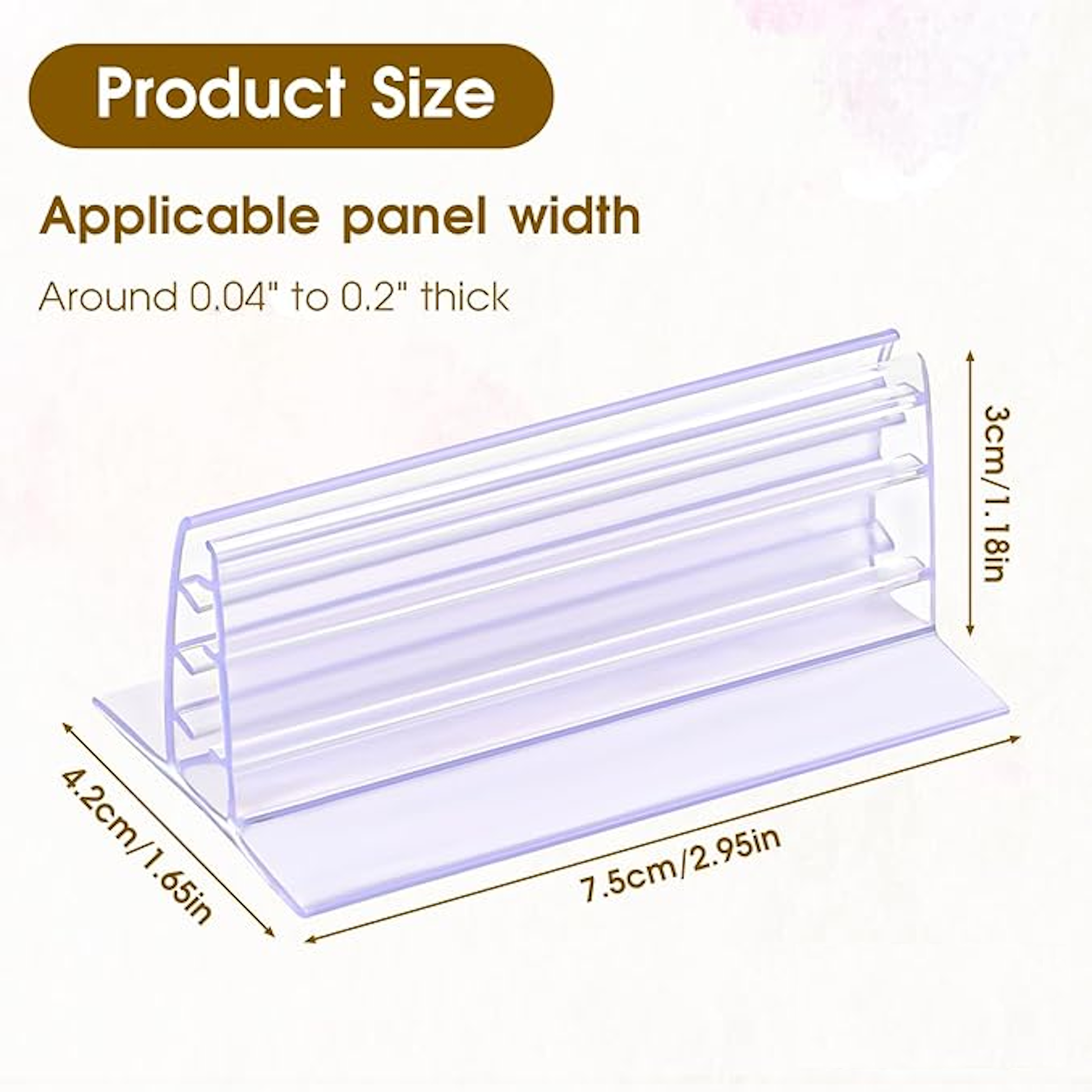Clear plastic card holders, up to 0.2 inches
