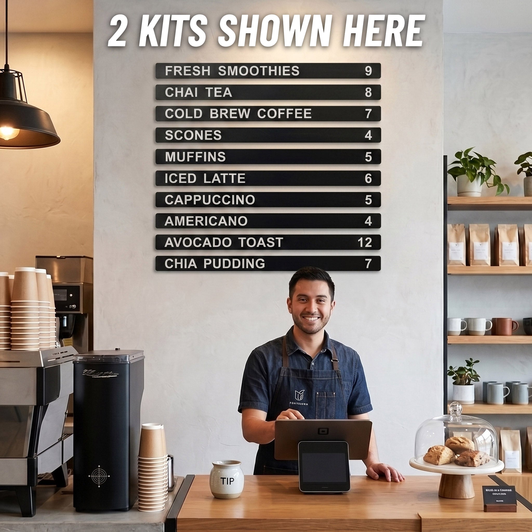 Magnetic Menu Rail Kit with Foam Letters