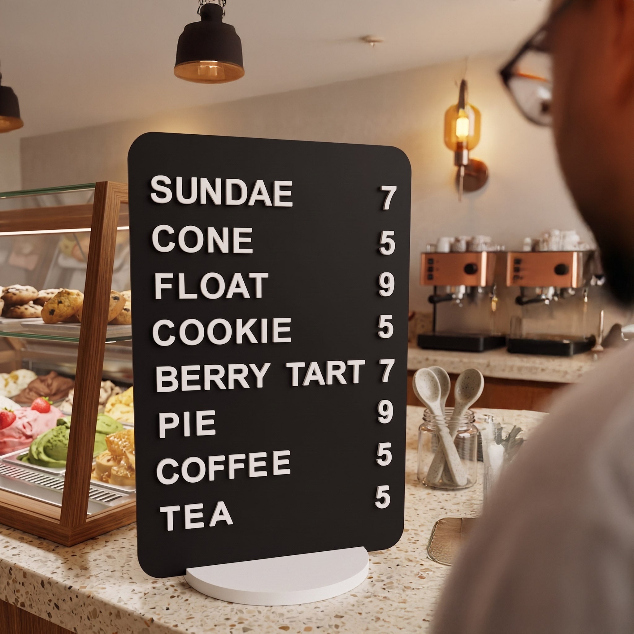 Magnetic Countertop Menu Board with Foam Letters