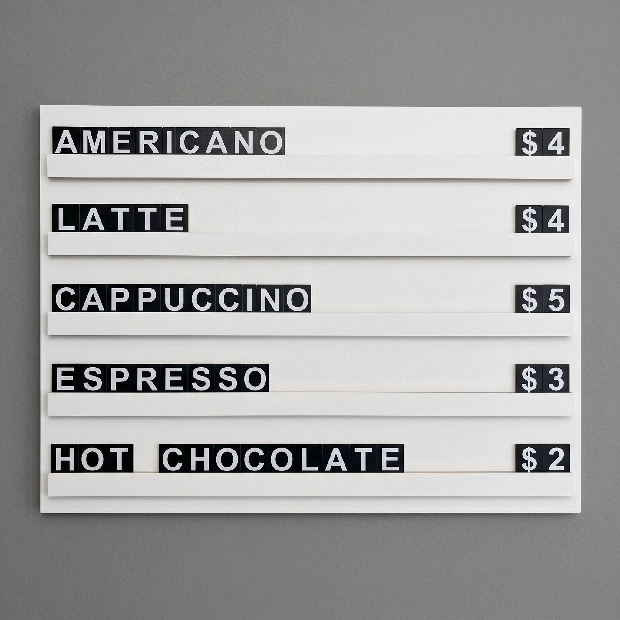 Menu Board with Durable Poly Letters