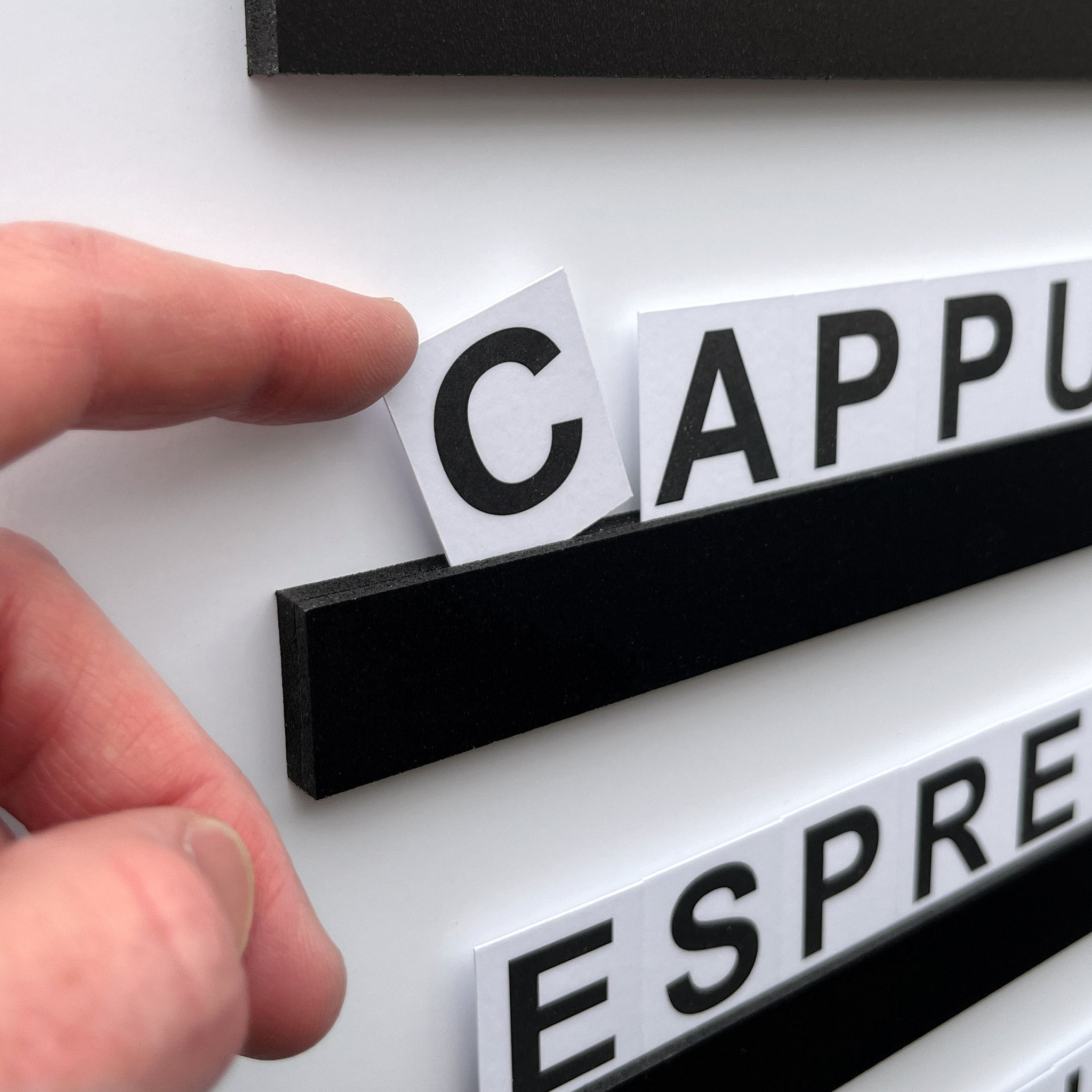Menu Rail Kit with Durable Poly Letters