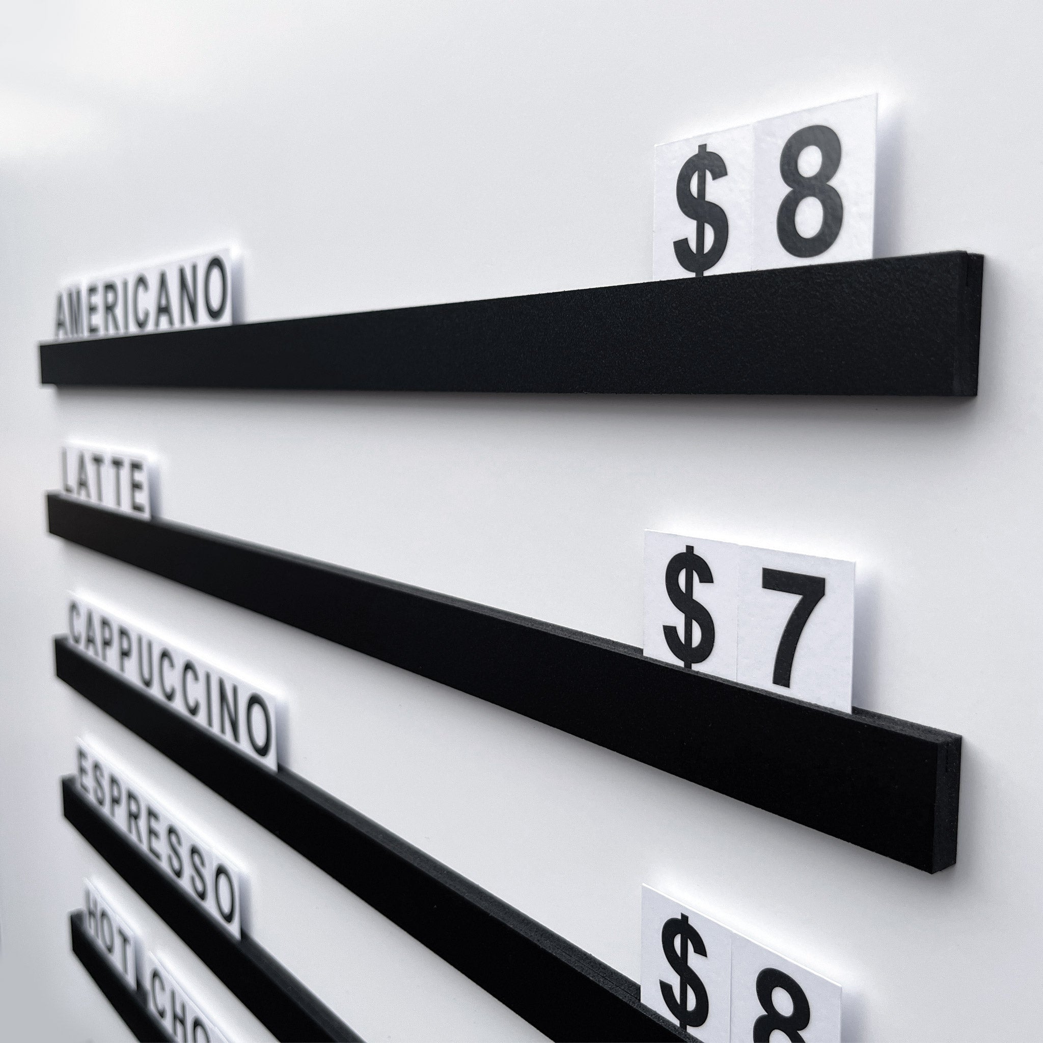 Menu Rail Kit with Durable Poly Letters