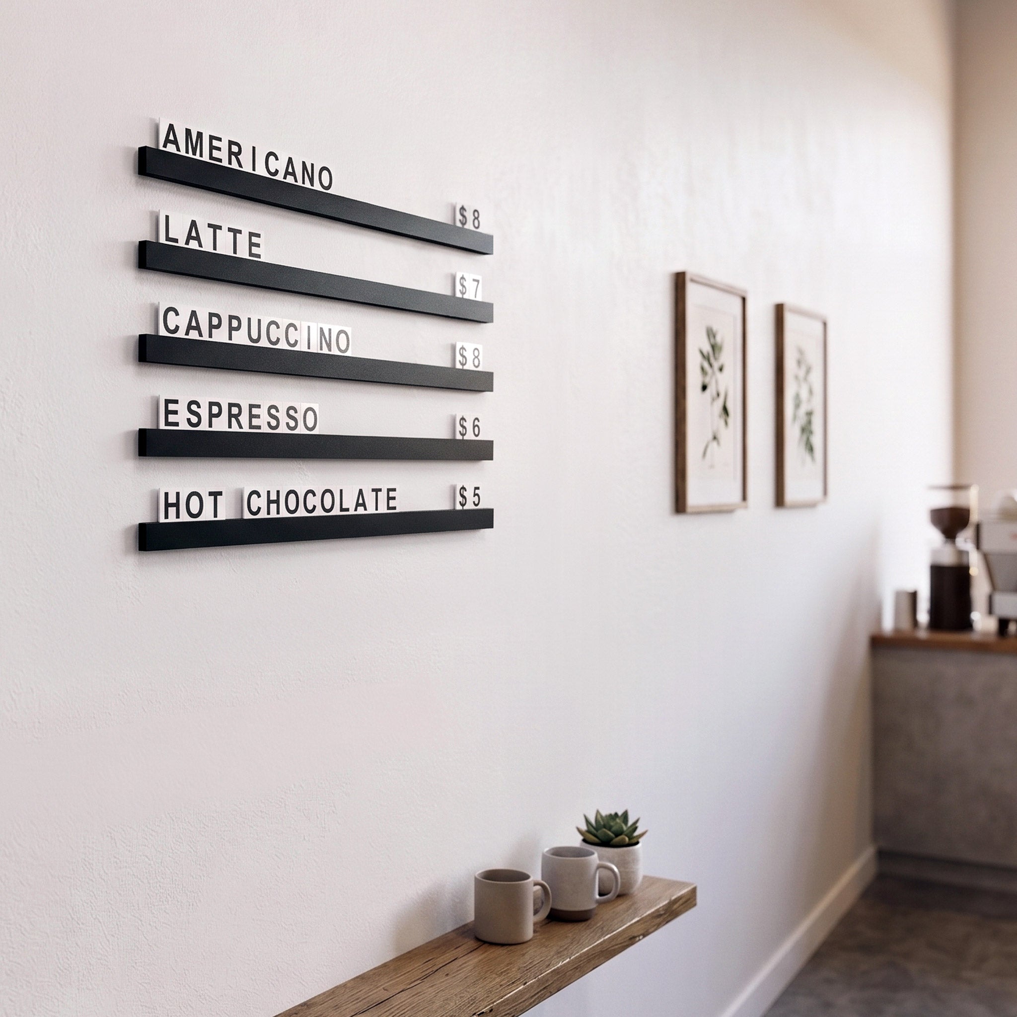 Menu Rail Kit with Durable Poly Letters